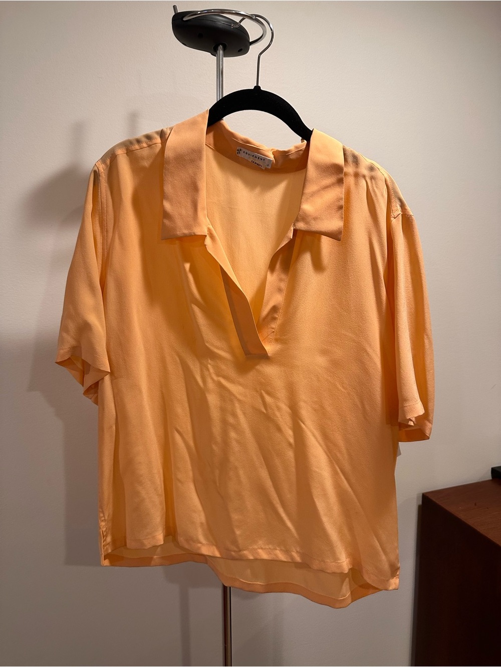 Equipment Silk Cantaloupe Collared Women's Blouse